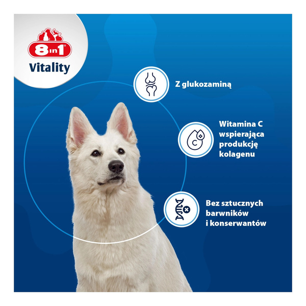 8in1 Vitality Glukozamina dla psów stawy i aktywność 55tb