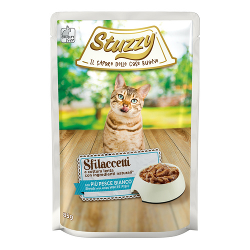 Stuzzy Sfilaccetti karma mokra dla kota biała ryba 85 g