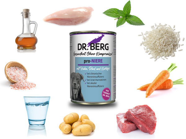 Dr BERG Pro-NIERE - nerki, kamica moczowa - karma dietetyczna dla psa (400g)