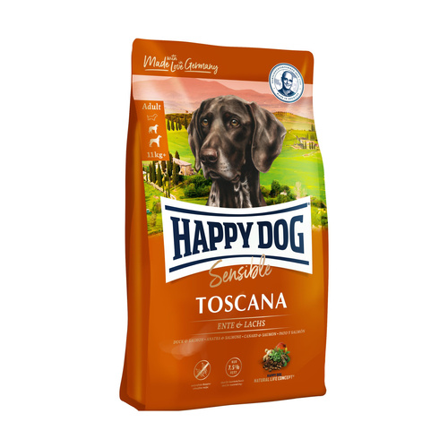 Happy Dog Supreme TOSCANA Kaczka Łosoś 1kg