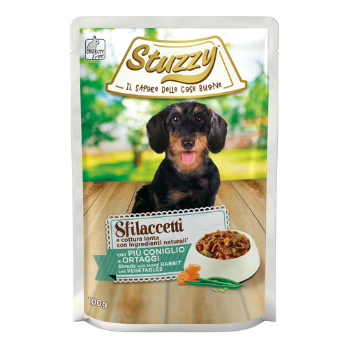 Stuzzy Sfilaccetti karma mokra dla psa królik z warzywami 100 g