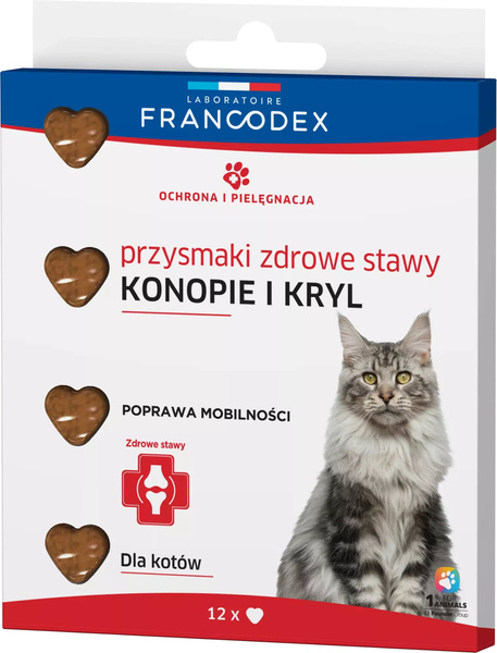 Francodex Przysmak dla kota na zdrowe stawy, kryl i olej konopny 12szt