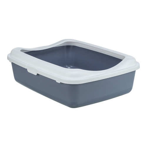 Trixie Classic, kuweta, dla kota, z ramką, fioletowa/biała, 37 × 15 × 48 cm