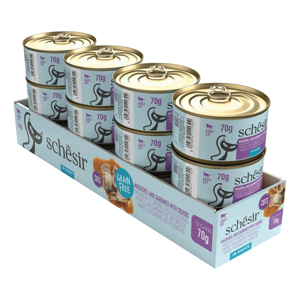 Schesir Cat Can Grill karma mokra dla kota sardynki i makrela w sosie 70g