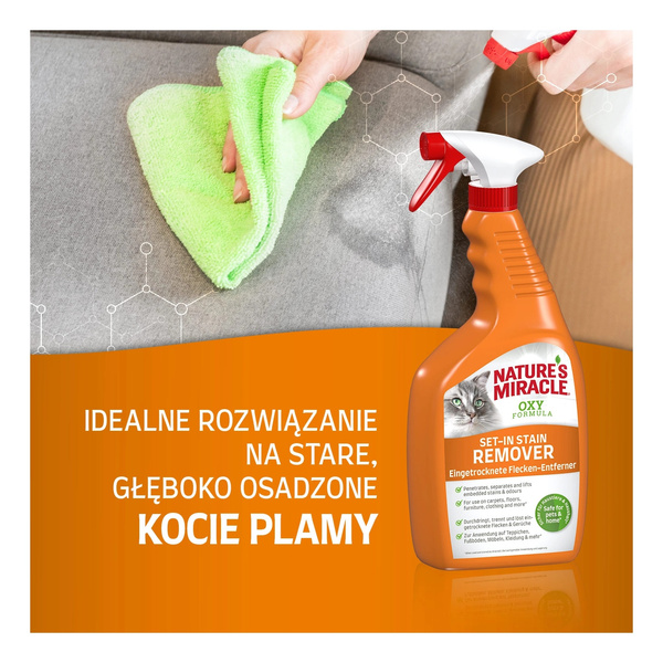 NATURES MIRACLE Płyn do usuwania starych plam kot SET-IN OXY 709ml