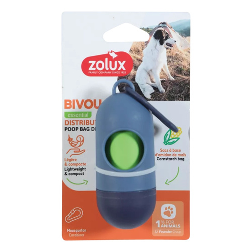 ZOLUX Dozownik worków na odchody BIVOUAK niebieski