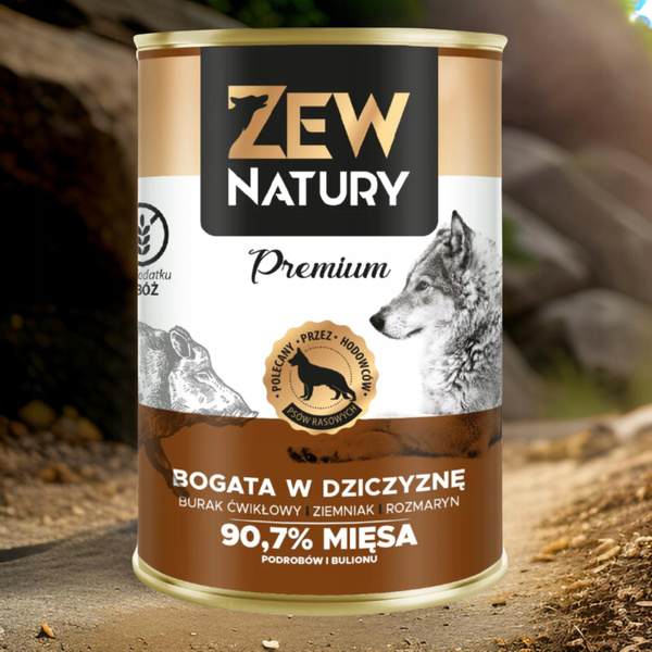 Mokra Karma Dla Psa ZEW NATURY 400g Bogata w Dziczyznę Dla Dorosłych Psów