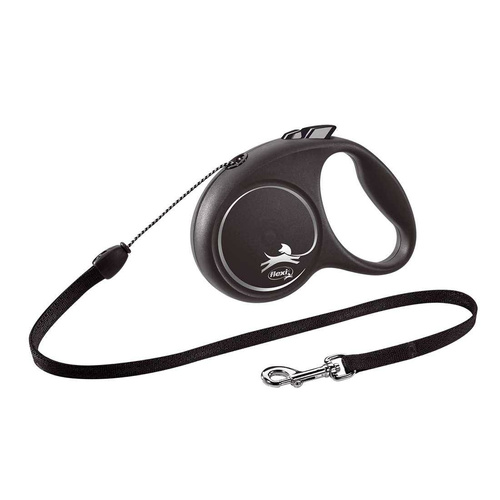 FLEXI Smycz automatyczna Black Design S linka 5m/ 12kg czarny