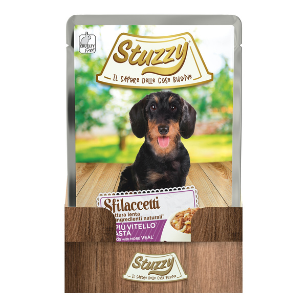 Stuzzy Sfilaccetti karma mokra dla psa cielęcina z makaronem 100 g