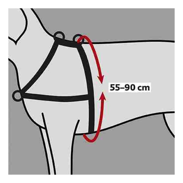 Trixie Lead'n'Walk Soft Szelki, M-L: 55-90 cm/25 mm, czarne