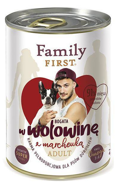 Family First WOŁOWINA z marchewką dla Psa 6 x 400g