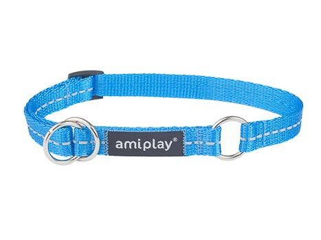 amiplay Obroża półzaciskowa Reflective M 25-40x1,5cm Niebieski