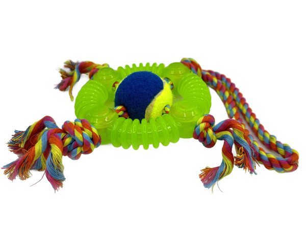 Mr. Pretzel Szarpak Gryzak dla psa Kółko ze sznurem 13cm