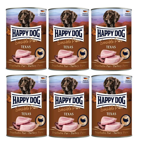 Happy Dog Sensible Pure Texas Indyk 100% 6 x 800g