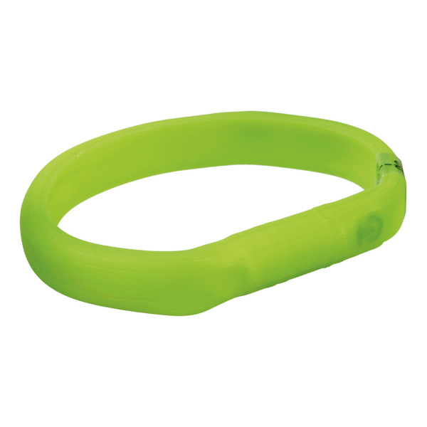 Trixie Obręcz z lampą błyskową  USB, L-XL: 70 cm/17 mm, zielona