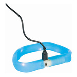 Trixie Obręcz z lampą błyskową USB, L-XL: 70 cm/30 mm, niebieska