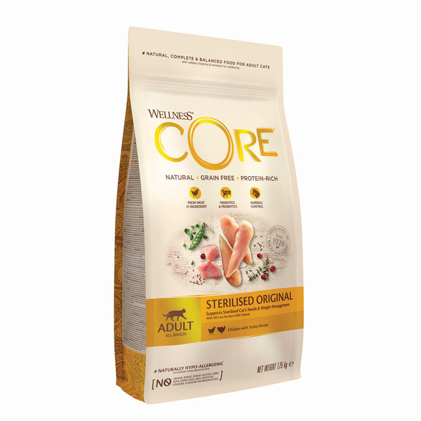 Wellness Core Sterilised Original karma sucha dla kotów dorosłych po sterylizacji kurczak i indyk 1,75kg