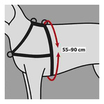 Trixie Lead'n'Walk Soft Szelki, M-L: 55-90 cm/25 mm, czarne