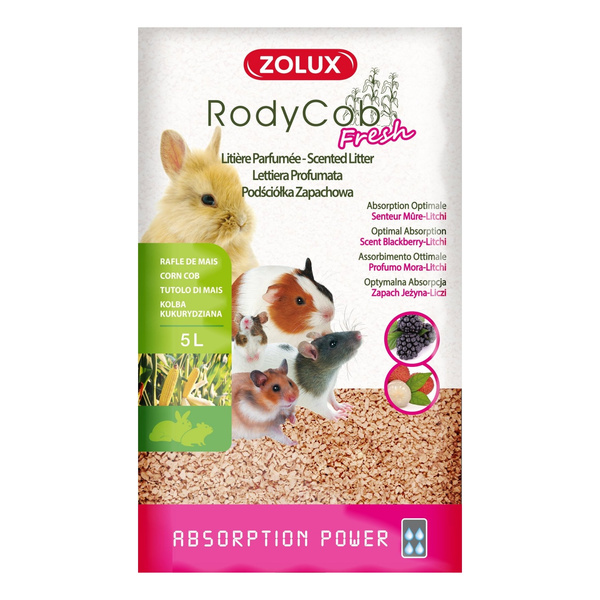 ZOLUX Ściółka dla królika i gryzoni RodyCob FRESH jeżyna-liczi 5 l