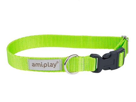 amiplay Obroża SAMBA regulowana XL 45-70x2,5cm Zielony