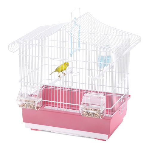 IMAC Ava klatka dla ptaków biała/różowa 42x26x42 cm