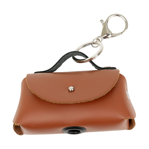 Barry King Torebka skórzana do woreczków na odchody, koniak