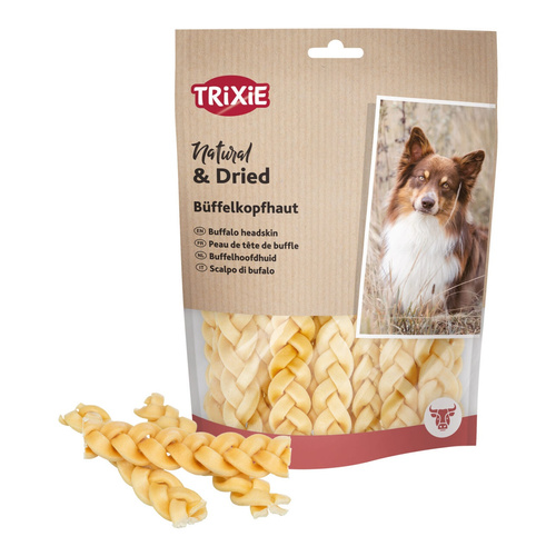 Warkocze ze skalpu wołowego, przysmak, dla psa, 12cm/200g