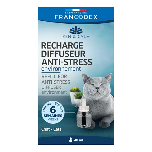 FRANCODEX Wkład do dyfuzora dla kota, uspokajający wpływ feromonów 48 ml