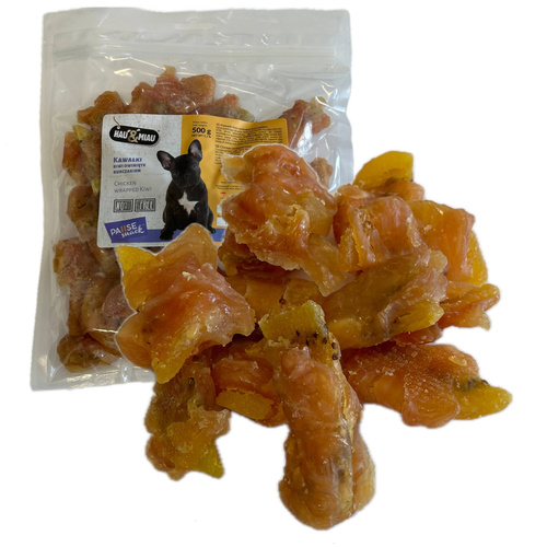 Hau Miau kawałki Kiwi owinięte Kurczakiem przysmak dla psa 500g