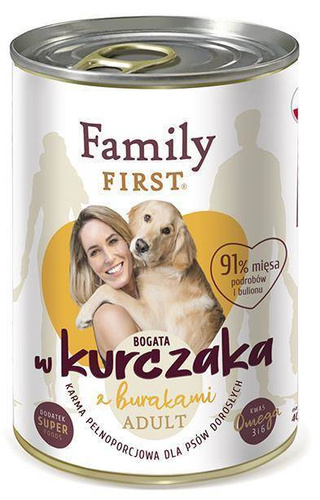 Family First KURCZAK z burakami dla Psa 400g