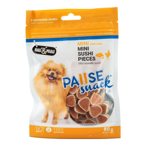 Pausesnack przysmak dla psa, mini kawałki sushi 80g