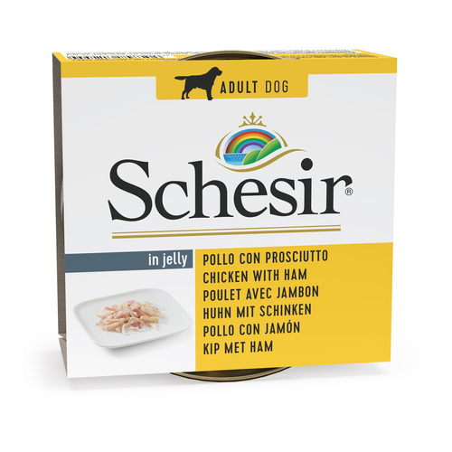 Schesir Karma mokra dla psa kurczak z szynką w galarecie 150 g