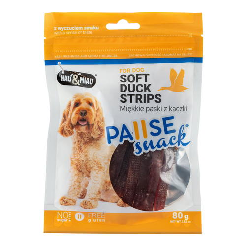 Pausesnack przysmak dla psa, miękkie paski z kaczki 80g