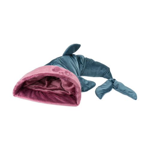 Barry King Legowisko norka dla kota, rekin, granatowo-różowe, 40*100*20cm, z usztywnieniem