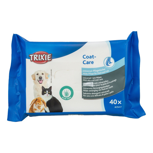 Trixie Uniwersalne chusteczki pielęgnacyjne, nawilżane, 40szt/opak