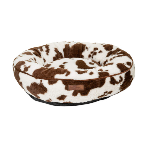 Barry King Legowisko dla psa, wzór ciemnobrązowe krowie łaty, 65*65*18cm, z zamkiem