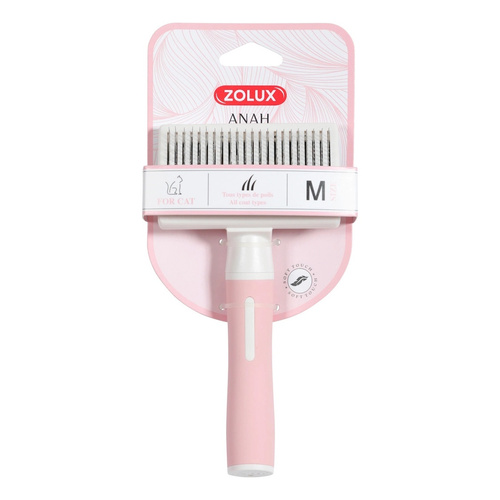 ZOLUX Szczotka dla kota z wysuwanymi igłami ANAH średnia