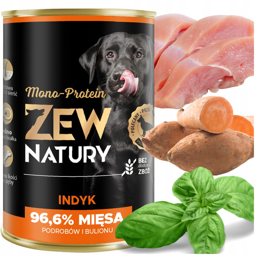 Mokra Karma Dla Psa Indyk Puszka 400g Zew Natury MONO-PROTEIN