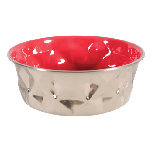 ZOLUX Miska dla psa i kota Inox DIAMOND 550 ml kol. czerwony