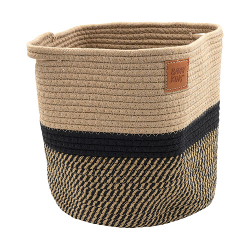 Barry King kosz na zabawki, dla psa, czarny/ beżowy, materiał sznurek baweł