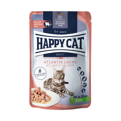 Happy Cat Culinary Meat in Sauce Atlantic Salmon, mokra karma, dla kotów dorosłych, łosoś atlantycki, saszetka 85 g