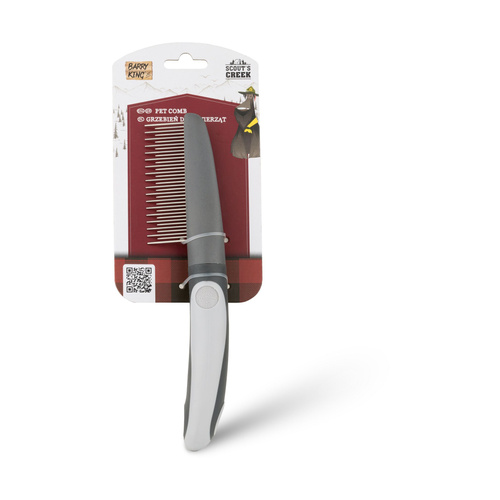 Barry King Grzebień dla zwierząt, z rączką, szary, 35 zębów, 5 x 22 cm