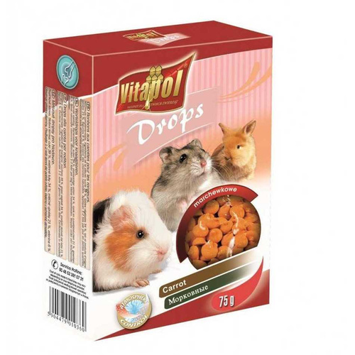 Vitapol DROPSY dla gryzoni MARCHEWKOWE 75g
