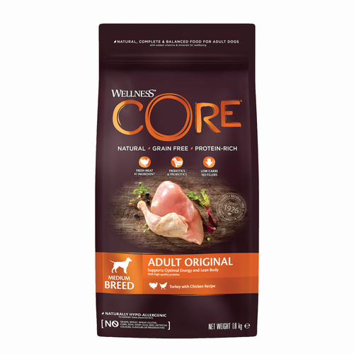 Wellness Core Adult Original karma sucha dla dorosłych psów średnich ras indyk i kurczak 1,8kg