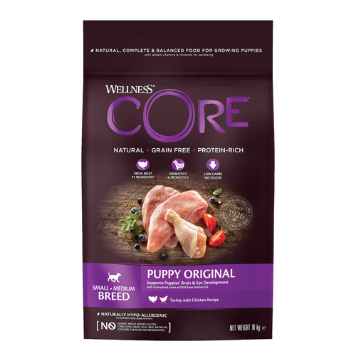 Wellness Core Puppy karma sucha dla szczeniąt małych i średnich ras indyk i kurczak 10kg