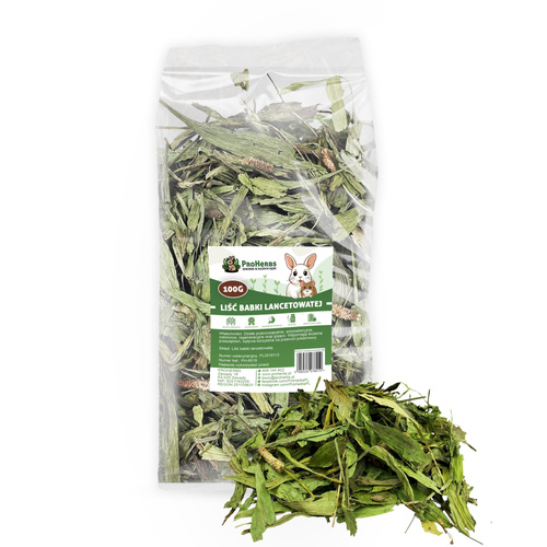 ProHerbs Liść babki lancetowatej 100g-odporność, trawienie i piękna sierść!