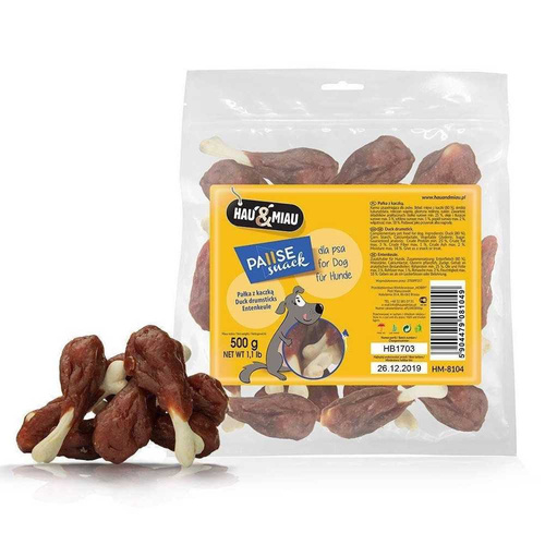 Hau Miau Pałka KACZKA udko gryzak dla Psa 500g