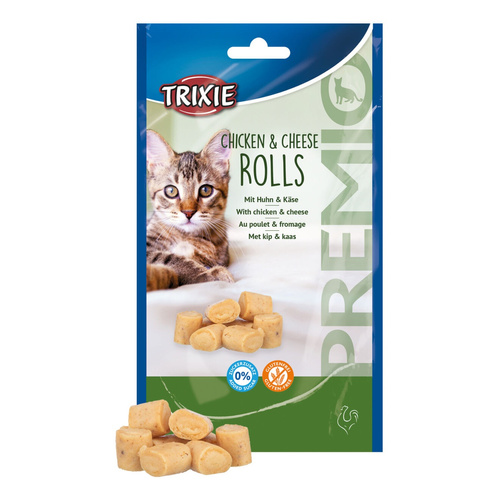 Trixie PREMIO Chicken & Cheese Roll, przysmak, dla kota, kurczak i ser, 50 g