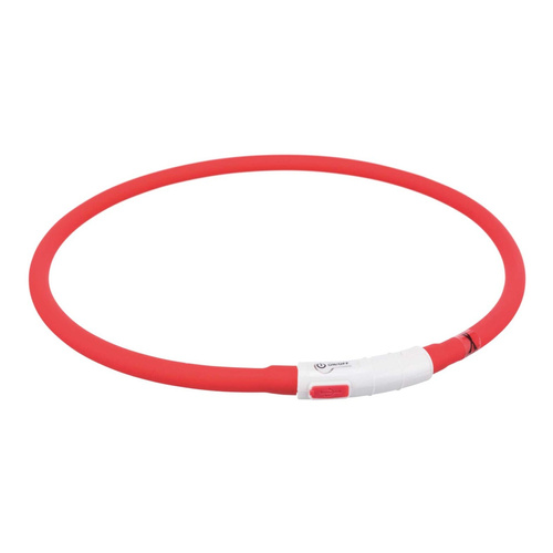Trixie Obroża Opaska świecąca USB silikon XS-XL 70cm/10mm czerwony