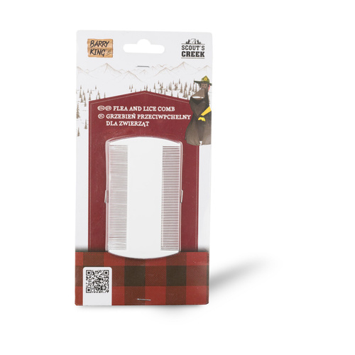 Barry King Grzebień przeciwpchelny dla zwierząt, dwustronny, biały